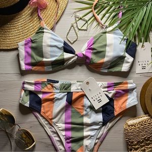 Billabong 🌸 Knotted Trilet Bikini Top | Rise Bottoms